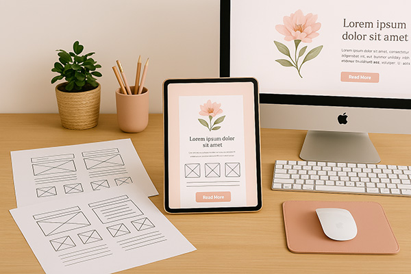 Showing the different stages of Web Development from design to execution