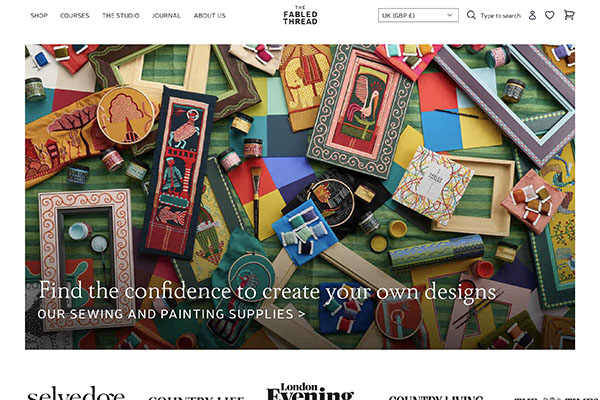 The homepage of The Fabled Thread